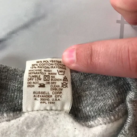 Vintage Russell Athletic Crewneck Sweatshirt Boys Small Heather Grey USA - Picture 7 of 8